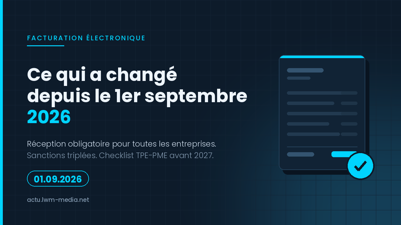 Facturation électronique : ce qui a changé depuis le 1er septembre 2026 (et ce qui vous attend en 2027)